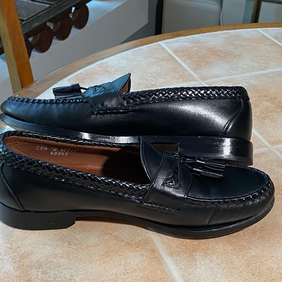 Allen Edmonds Maxfield Black Tassel Leather Loafers USA Made size 9.5 - Picture 11 of 11